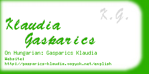 klaudia gasparics business card